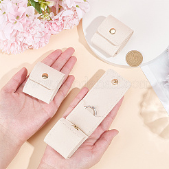 4-Pocket PU Leather Jewelry Rolls with Golden Tone Metal Snap Buttons&nbsp;ABAG-WH0048-69A