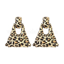 Leopard Print Alloy Dangle Stud Earrings&nbsp;EJEW-K304-01D-G