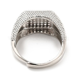 Rack Plating Brass Micro Pave Cubic Zirconia Rings&nbsp;RJEW-E064-11P
