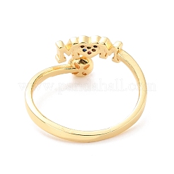 Mom Heart Cubic Zirconia Cuff Ring for Mother's Day&nbsp;RJEW-C004-15-RS