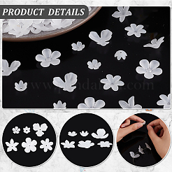300Pcs 6 Style Transparent Acrylic Bead Caps&nbsp;OACR-HY0001-11