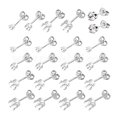 4 Styles 925 Sterling Silver Earrings Findings&nbsp;FIND-PH0022-76