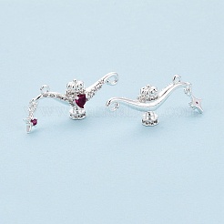 Brass Micro Pave Cubic Zirconia Pendants&nbsp;KK-N288-12S