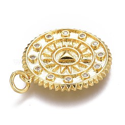 Brass Micro Pave Clear Cubic Zirconia Pendants&nbsp;ZIRC-Z008-28G