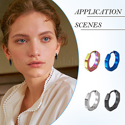 8Pcs 4 Colors Stainless Steel Hoop Earrings&nbsp;EJEW-TA0001-79