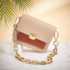 Brass Covered Aluminum Cross Chain Bag Handles&nbsp;PURS-WH0005-73LG-02