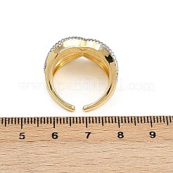 Brass Micro Pave Cubic Zirconia Cuff Rings&nbsp;RJEW-D326-04G