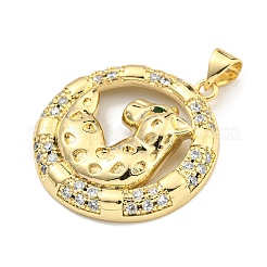 Brass Micro Pave Cubic Zirconia Pendants&nbsp;KK-K354-08F-G