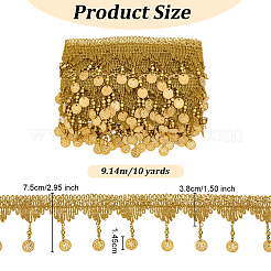Polyester Lace Ribbon with Tassel&nbsp;OCOR-WH0082-462