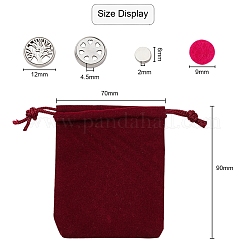 304 Stainless Steel Magnetic Diffuser Locket Aromatherapy Essential Oil Buckle&nbsp;AJEW-YW0001-04