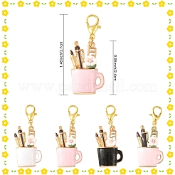 8Pcs 4 Styles Alloy Enamel Pendant Decorations&nbsp;HJEW-YW00467