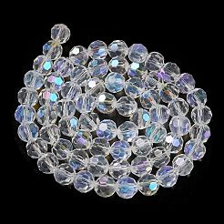 Electroplate Transparent Glass Beads Strands&nbsp;X-EGLA-A035-T10mm-L19