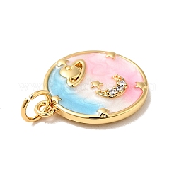 Rack Plating Brass Micro Pave Cubic Zirconia Pendants&nbsp;KK-H431-09G-B