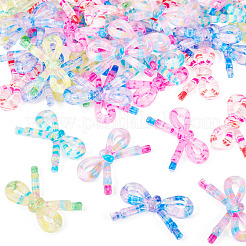 60Pcs 6 Colors Acrylic Bowknot Cabochons&nbsp;MACR-TA0002-89