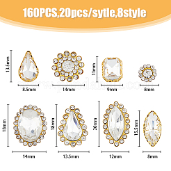 160Pcs 8 Style Sew on Rhinestone&nbsp;RGLA-HY0001-01