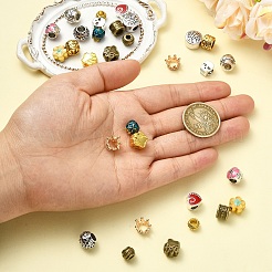 30Pcs 15 Styles Tibetan Style Alloy European Beads&nbsp;TIBE-YW0002-07