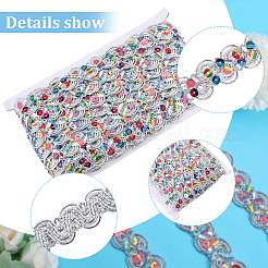 Polyester Paillette Lace Ribbon&nbsp;OCOR-WH0078-113A