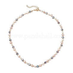 Natural Baroque Keshi Pearl Two Sides Polished Beaded Necklaces for Women&nbsp;NJEW-JN05824