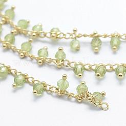 Natural Peridot Handmade Beaded Chains&nbsp;CHC-P003-11L