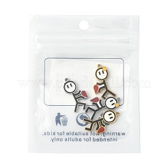 2 Pairs 2 Colors Valentine's Day 304 Stainless Steel Enamel Magnetic Pendants&nbsp;STAS-FS0002-08
