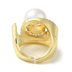 Rack Plating Brass Micro Pave Cubic Zirconia Cuff Rings&nbsp;RJEW-P110-02G