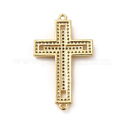 Rack Plating Brass Micro Pave Cubic Zirconia Connector Charms&nbsp;KK-E072-04G