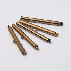 Brass Slide On End Clasp Tubes&nbsp;KK-P031-11AB