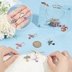 Alloy Enamel Pendant Locking Stitch Markers&nbsp;HJEW-AB00147