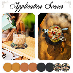 Magibead 8Pcs 4 Styles PU Leather Cup Mats&nbsp;AJEW-MB0001-09A