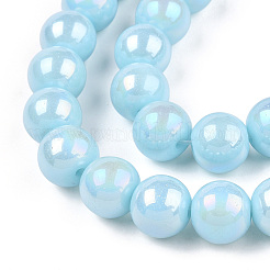 Electroplate Opaque Glass Beads Strands&nbsp;GLAA-T032-P6mm-AB10