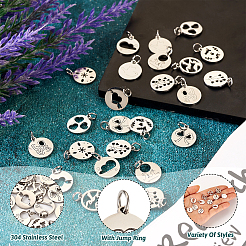 24Pcs 12 Styles 304 Stainless Steel Charms&nbsp;STAS-TA0002-31