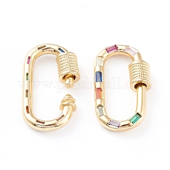 Brass Micro Pave Cubic Zirconia Screw Carabiner Lock Charms&nbsp;LS-ZIRC-L093-58B-G