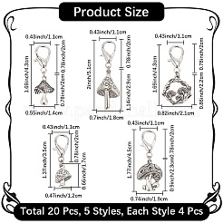 24Pcs 6 Styles Mushroom Alloy Shoe Charms&nbsp;HJEW-CP00026