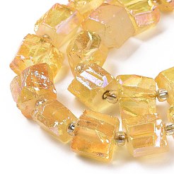 Electroplated Natural Quartz Beads Strands&nbsp;G-G767-02-12