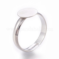 Adjustable Brass Finger Rings Components&nbsp;KK-L167-10B