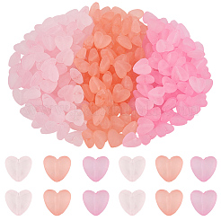 300Pcs 3 Bags 3 Colors Transparent Frosted Acrylic Beads&nbsp;FACR-PA0001-01