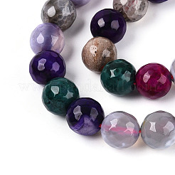 Dyed & Heated Natural Fire Crackle Agate Beads Strands&nbsp;G-N359-01B-11