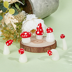 7Pcs 7 Styles Ceramic Mushroom Display Decorations&nbsp;DJEW-GF0001-99