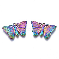 Rack Plating Rainbow Color 304 Stainless Steel Pendant Rhinestone Settings&nbsp;STAS-N098-026
