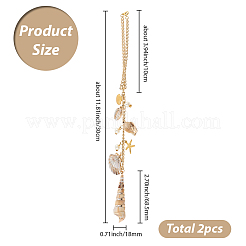2Pcs Ocean Theme Acrylic & Alloy Pendant Decoration&nbsp;HJEW-SC0002-70