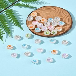 32Pcs UV Plating Acrylic Beads&nbsp;MACR-FS0002-10