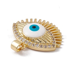 Brass Micro Pave Clear Cubic Zirconia Enamel Pendants&nbsp;KK-G439-58G