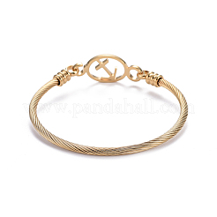 304 Stainless Steel Bangles&nbsp;BJEW-L664-014G