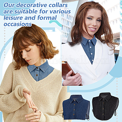 4Pcs 4 Styles Cotton False Shirt Collar&nbsp;AJEW-ME0002-18