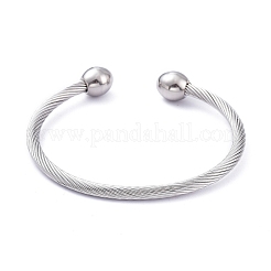 304 Stainless Steel Cuff Bangles&nbsp;BJEW-M284-12