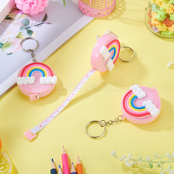 3Pcs Plastic Mini Tape Measure Pendant Keychain&nbsp;KEYC-TADJ0001-04