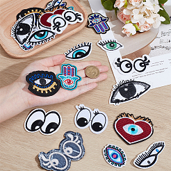1 Bag Eye Polyester with Rayon Embroidery Iron on/Sew on Patches&nbsp;PATC-PH0001-47