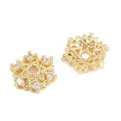 Christmas Brass Clear Cubic Zirconia Beads&nbsp;LS-KK-B186-12G