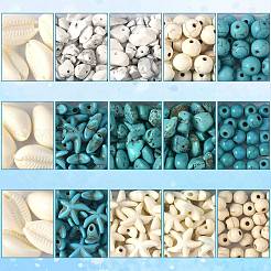 192Pcs 6 Styles Synthetic Turquoise Beads&nbsp;TURQ-FS0001-07