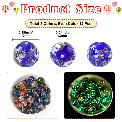 112Pcs 8 Colors Handmade Gold Sand Lampwork Beads Sets&nbsp;LAMP-PA0001-19